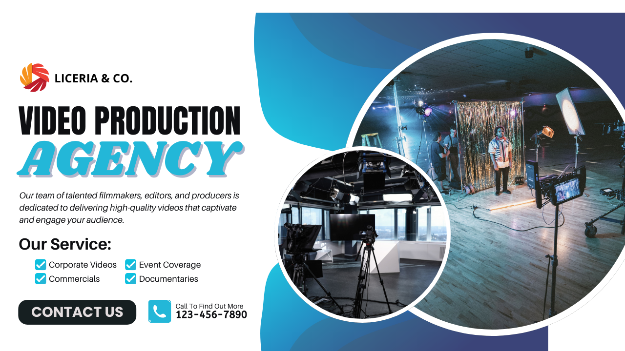 white and blue modern video production agency banner landscape (1)